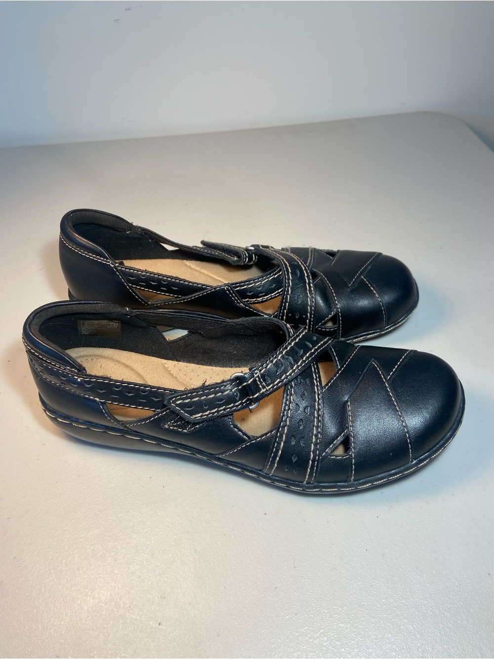 Clark’s Collection Ashland Spin Q Black Leather Shoes SZ 7.5 - Picture 3 of 13
